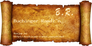 Buchinger Ramón névjegykártya